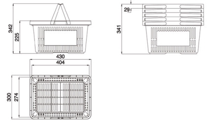 cesto self service 20 litri in plastica